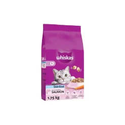 Whiskas Croquettes Pour Chat^Croquettes au saumon pour chat adulte stérilisé 1,75kg