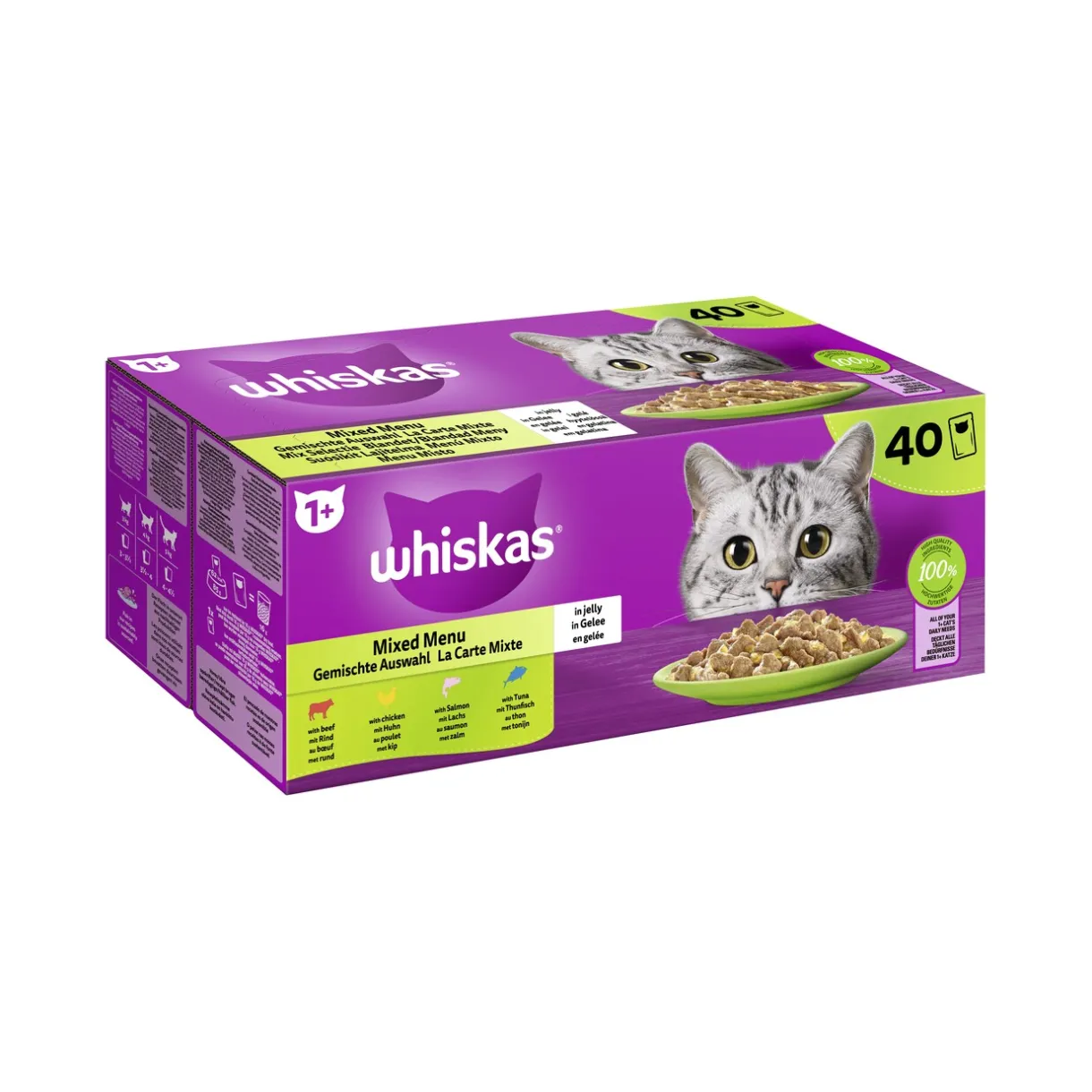 Whiskas Nourriture Humide^Mega Pack 1+ Sélection mixte en gelée 40 x 85 g