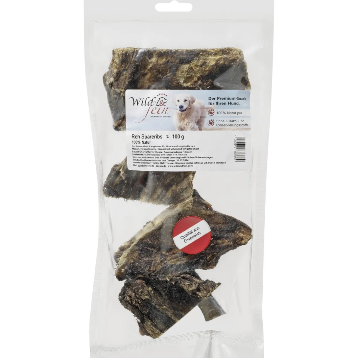 Wild & Fein Friandises^Côtes de chevreuil WIFE 100 g