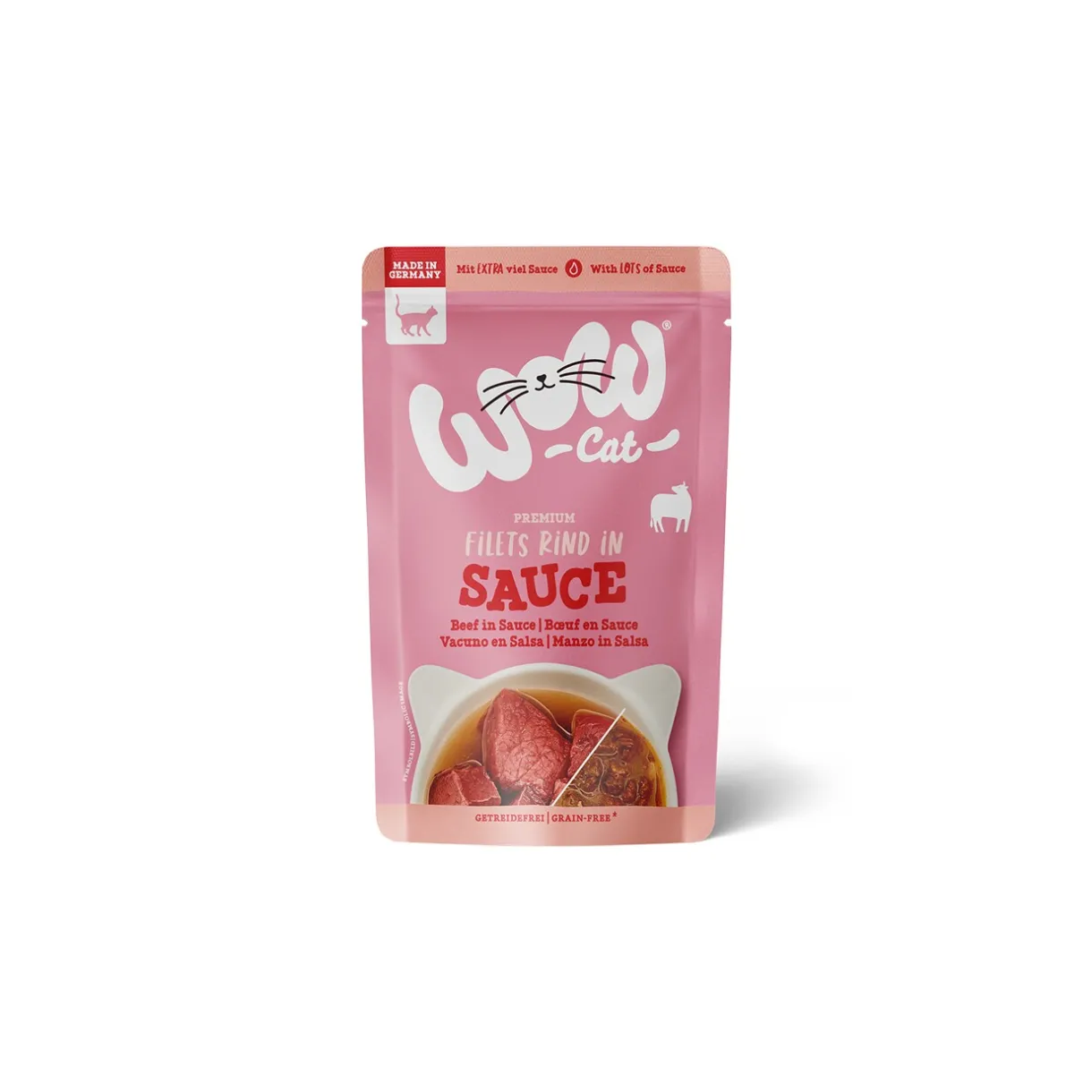 WOW Nourriture Humide^nourriture humide pour chat, adulte, en sauce 8x85 g Bœuf