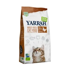 Yarrah Croquettes Pour Chat|Nourriture^Bio Croquettes pour Chats Adultes/Chatons Poulet & Poisson (MSC) 800 g