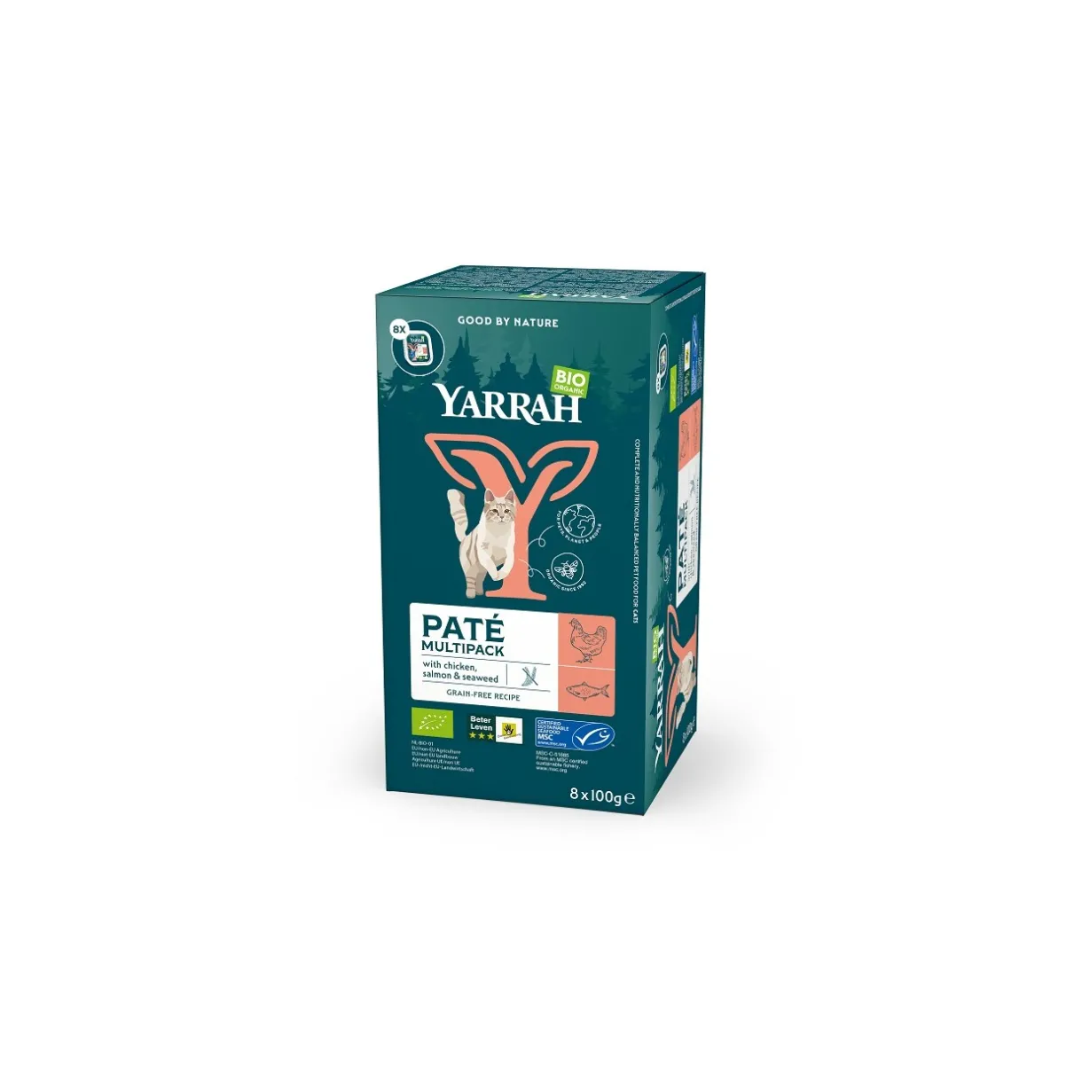 Yarrah Nourriture Humide^nourriture humide bio chat barquettes multipack pâté saumon 8x100g